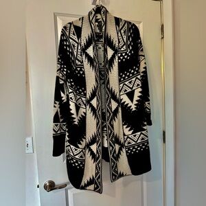 Black and White Geometric Cardigan jacket